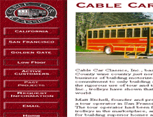 Tablet Screenshot of cablecarclassics.com